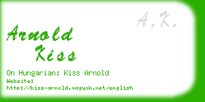 arnold kiss business card